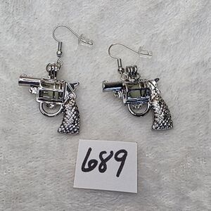 Silver Pistol Earrings